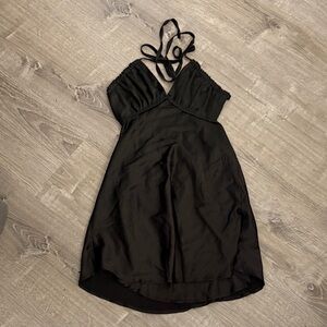 Elegant Black Halter Dress